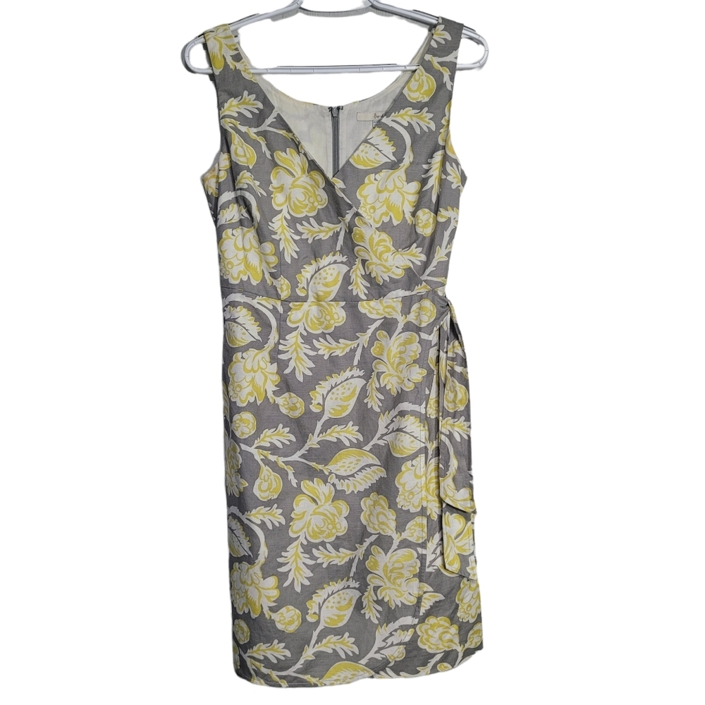 Boden Linen Blend Faux Wrap Dress size 4